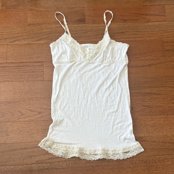 Y2k Abercrombie & Fitch bella swan white babydoll lace time tank top - M - Picture 2 of 6